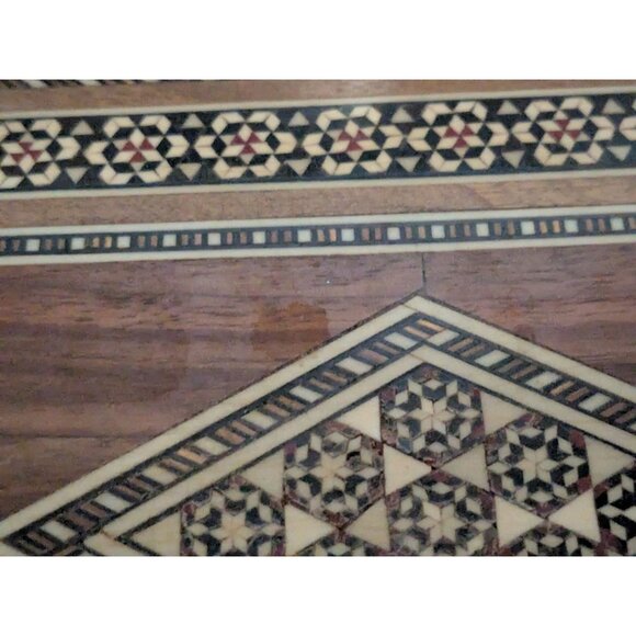 Vintage Marquetry Intricate Inlay Wood Box Trinket Jewelry Handmade - Picture 6 of 12